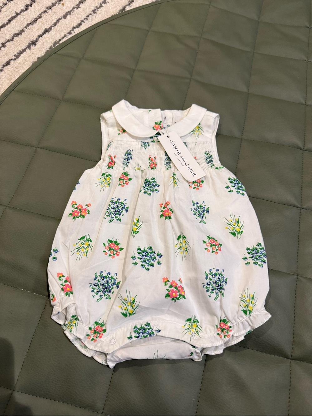NEW Janie and Jack White Floral Baby Romper 3-6 Months